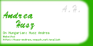 andrea husz business card